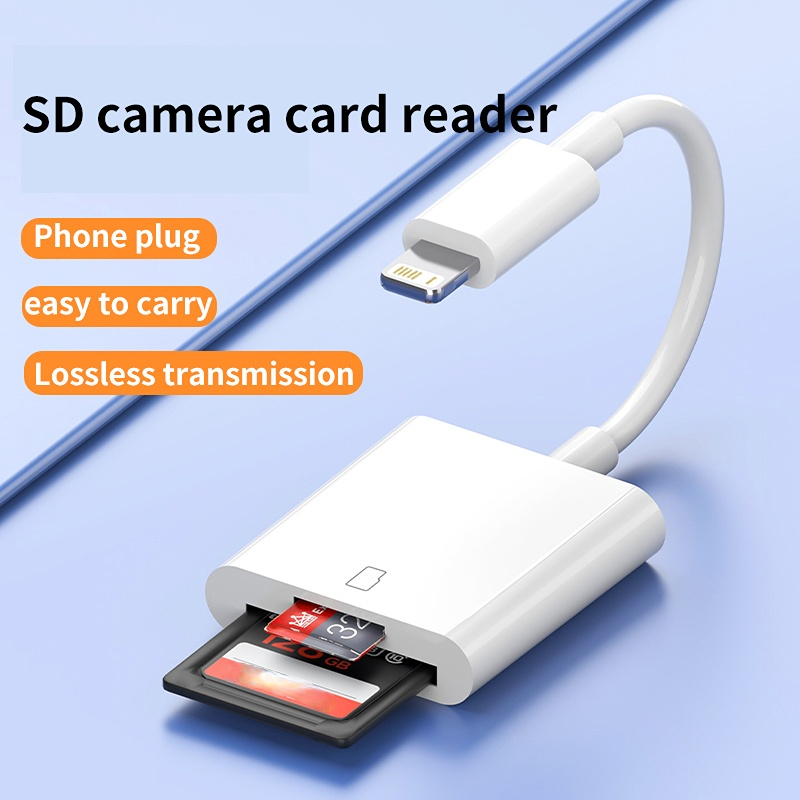 เครื่องอ่านการ์ด TF SD 2 in 1 Lightng OTG อะแดปเตอร์การ์ดหน่วยความจํา IOS สําหรับ iPhone 13 12