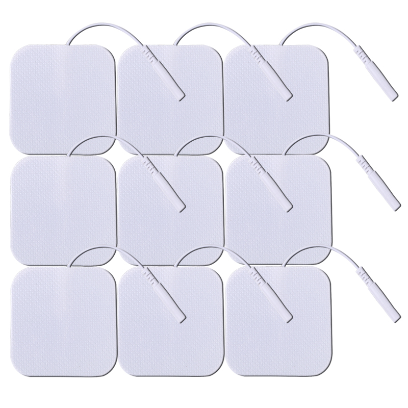 10 ชิ้น แผ่นอิเล็กโทรดซิลิโคนเจลคุณภาพสูง ขนาด 5x5 ซม. สำหรับเครื่องบำบัดดิจิตอลและการนวด TENS
