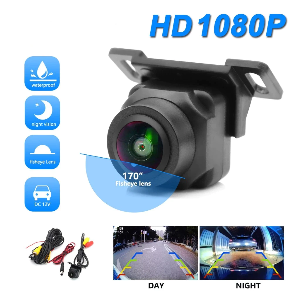 กล้องมองหลังแบบเลนส์ฟิชอาย CCD Starlight มุมกว้าง HD 1080P สำหรับจอรถยนต์ Android DVD