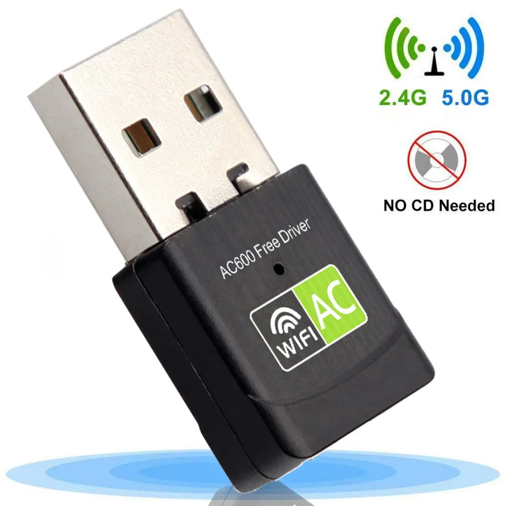 ตัวแปลงสัญญาณ USB WiFi 600Mbps 2.4G 5GHz พร้อมเสาอากาศอีเธอร์เน็ต ไดร์เวอร์ฟรี สําหรับเดสก์ท็อป แล็ปท็อป วินโดวส์