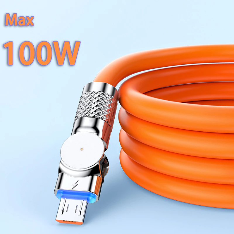 สายชาร์จ USB to Micro 100W หัวงอ 180° ชาร์จเร็ว thumbnail 8