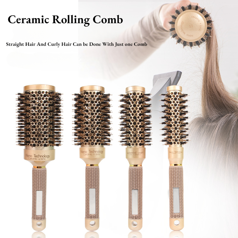 Wanmei Hairdressing Round Comb – Thermal Barrel, เครื่องมือจัดแต่งทรงผมป้องกันไฟฟ้าสถิตย์, ขนาดต่างๆ สําหรับร้านเสริมสวยและใช้ในบ้าน