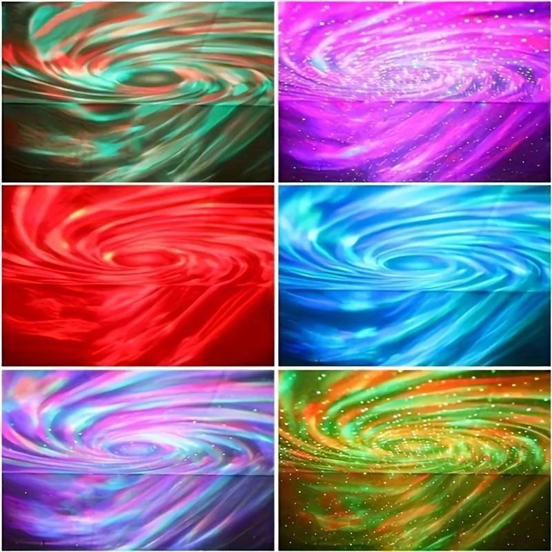 โคมไฟกลางคืนใหม่ หมุนได้ มีเสียงเพลง โปรเจคเตอร์ออโรร่า LED RGB สีสัน ตกแต่งห้องนั่งเล่น หรือนอนหลับ - รูปที่ 3