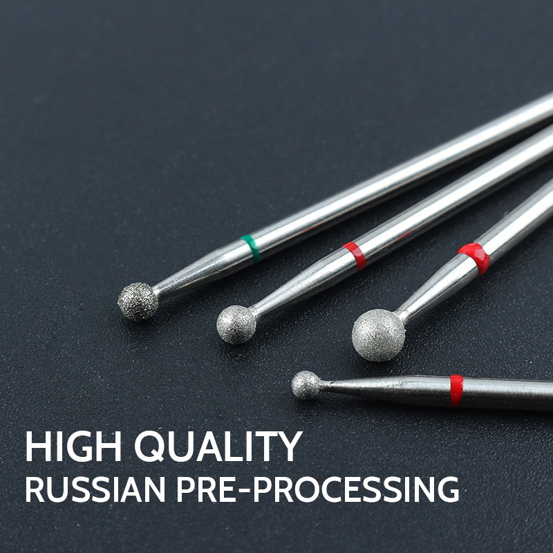 ดอกสว่านไฟฟ้าสำหรับทำเล็บ ขนาด 2.3/3/4 มม. แบบเพชรสีแดง เครื่องตัดมิลลิ่งสำหรับเครื่องมือดูแลหนังศอก - รูปที่ 2