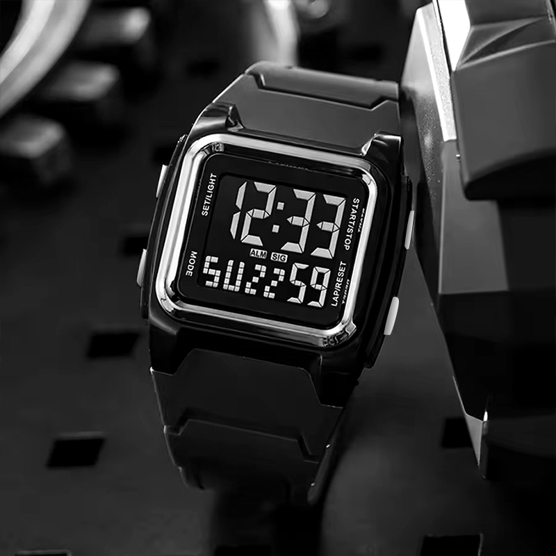 2ชิ้น ผู้ชายกันน้ําไฟ นํา นาฬิกาที่มีสายยางเรซิ่นกรณีของขวัญวันหยุด - รูปที่ 4