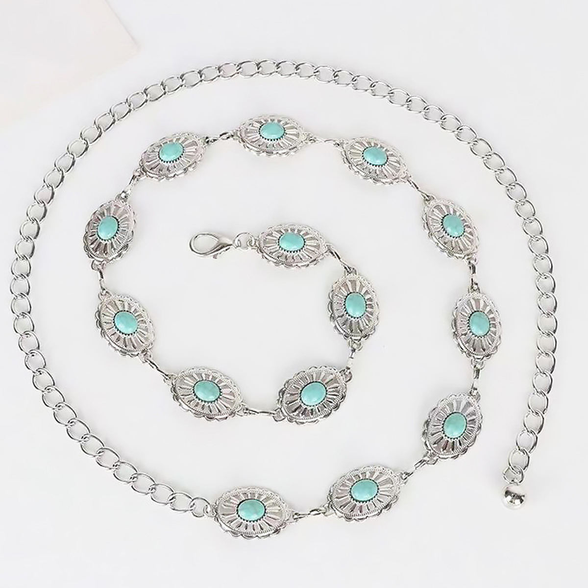 โบฮีเมียนโลหะท้องโซ่ปรับเงินซ้อนได้สําหรับผู้หญิงแต่งตัวกระโปรง - รูปที่ 2