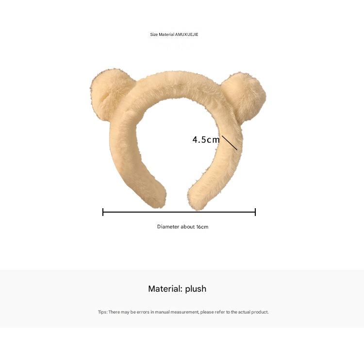 ที่คาดผมหูหมีตุ๊กตาสีขาวสําหรับผู้หญิง - ที่คาดผมแบบกว้างแบบนุ่มสําหรับแต่งหน้าและแฟชั่น - รูปที่ 6