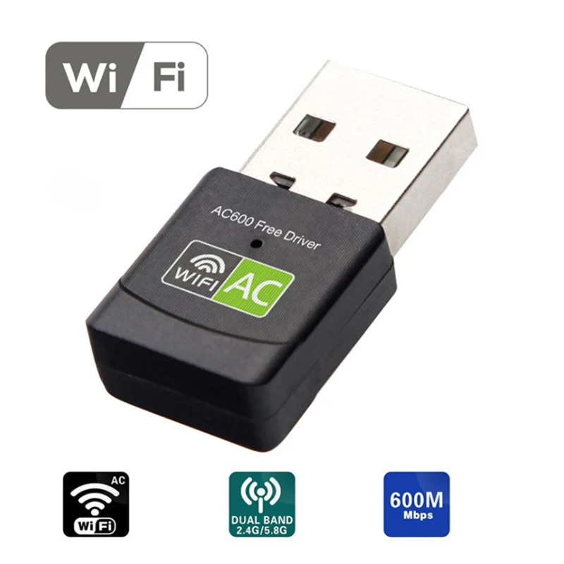 อะแดปเตอร์ USB WiFi 600Mbps 2.4G 5GHz เสาอากาศ Ethernet ไดร์เวอร์ฟรี AC สําหรับหน้าต่างแล็ปท็อปเดสก์ท็อป - รูปที่ 3
