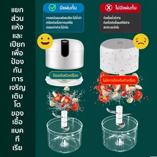 เครื่องปั่นกระเทียม มินิไร้สายUSB เครื่องปั่นพริกกระเทียม ปั่นอาหารเด็ก ใช้งานง่าย ทำความสะอาดสะดวก