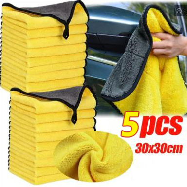 ไมโครไฟเบอร์ Thicken ผ้าขนหนูทําความสะอาดรถยนต์ / อเนกประสงค์ Dishwashi ng ผ้า / แห้งเร็ว Windows Mirrors เช็ด Rags 30*40 ซม.