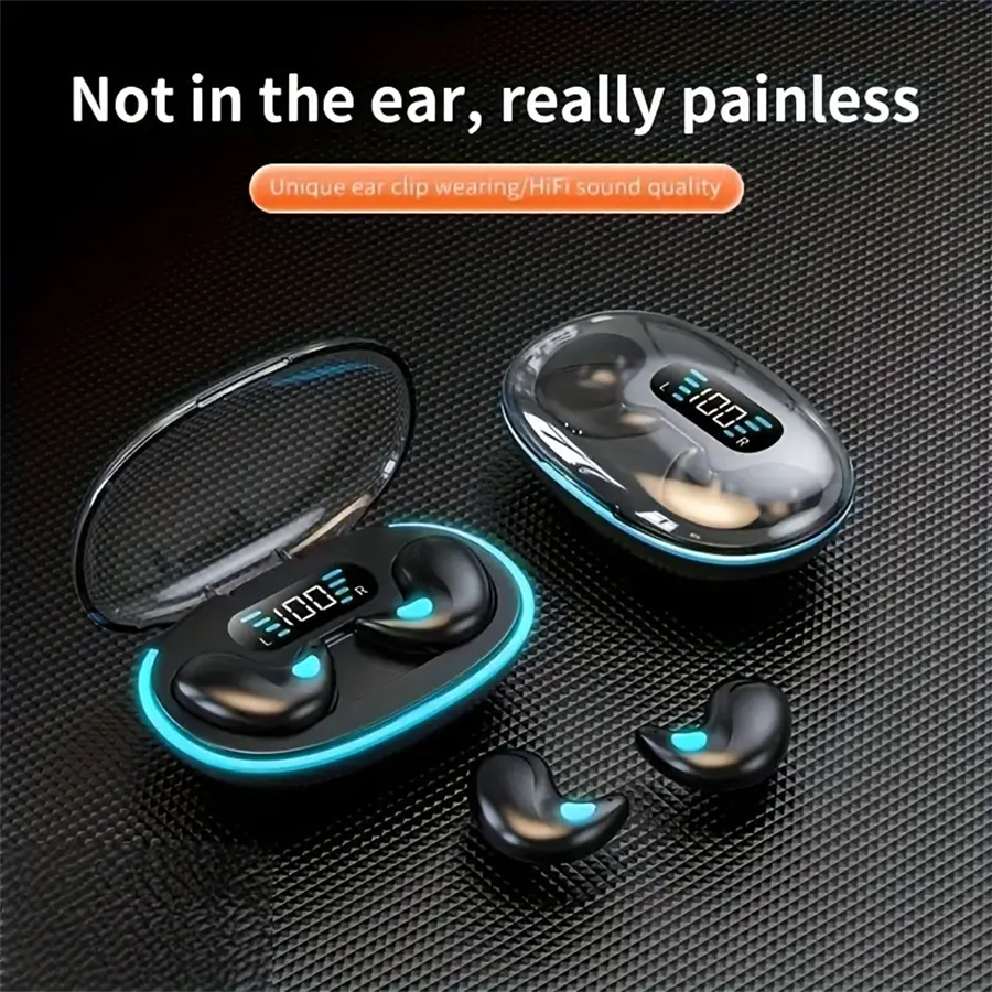X55 หูฟังไร้สายขนาดเล็กลดเสียงรบกวนบลูทูธ 5.49 Hi-Fi สเตอริโอกีฬาหูฟังเกม
