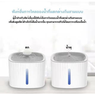 น้ำพุแมว อัตโนมัติ ความจุ 3 ลิตร พร้อมแผ่นกรอง ปั๊มน้ำพุแมว LED USB เครื่องให้น้ำสัตว์เลี้ยง