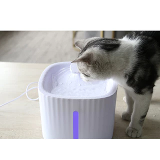 น้ำพุแมว อัตโนมัติ ความจุ 3 ลิตร พร้อมแผ่นกรอง ปั๊มน้ำพุแมว LED USB เครื่องให้น้ำสัตว์เลี้ยง