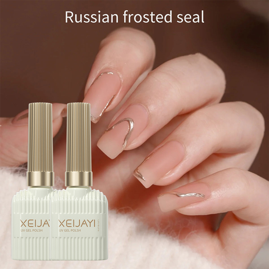 Xeijayi 2pcs 15ml รัสเซีย Matte Top Coat Gel Polish Seal UV Neon Art Design Matte Base Coat Gel ยอดนิยมเจล