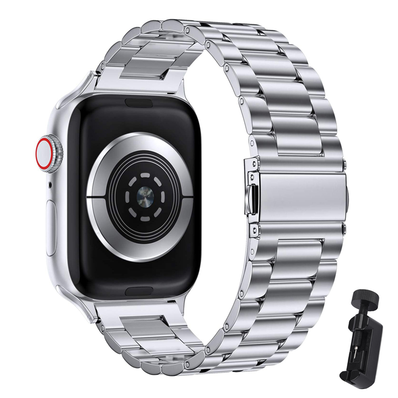 สายนาฬิกาข้อมือสเตนเลส คุณภาพสูง สําหรับ Apple Watch 9 8 7 Band 45 มม. 44 มม. 42 มม. Ultra 2 49 มม. SE 40 41 มม. Correa