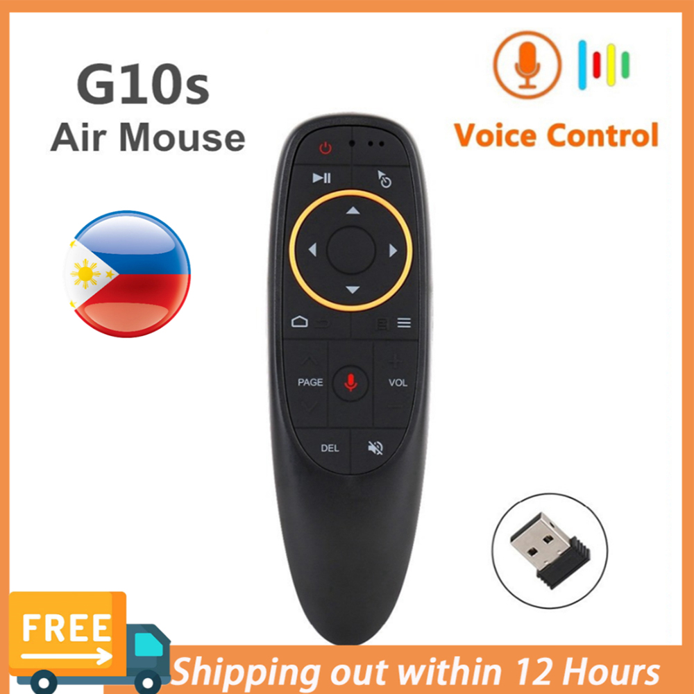 รีโมททีวีควบคุมเสียง G10s ไร้สายเมาส์อากาศแบบสากลสําหรับกล่องทีวีแอนดรอยด์ สมาร์ททีวี
