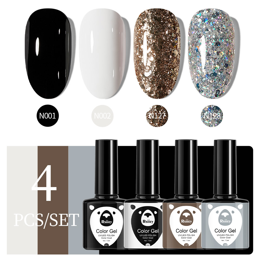 Xeijayi ชุดยาทาเล็บเจล 7.3 มล. 4 สี สําหรับร้านเสริมสวย DIY 4 ชิ้น