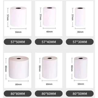 กระดาษความร้อน 57x30mm (10ม้วน) หนา 65แกรม สำหรับออกใบเสร็จ