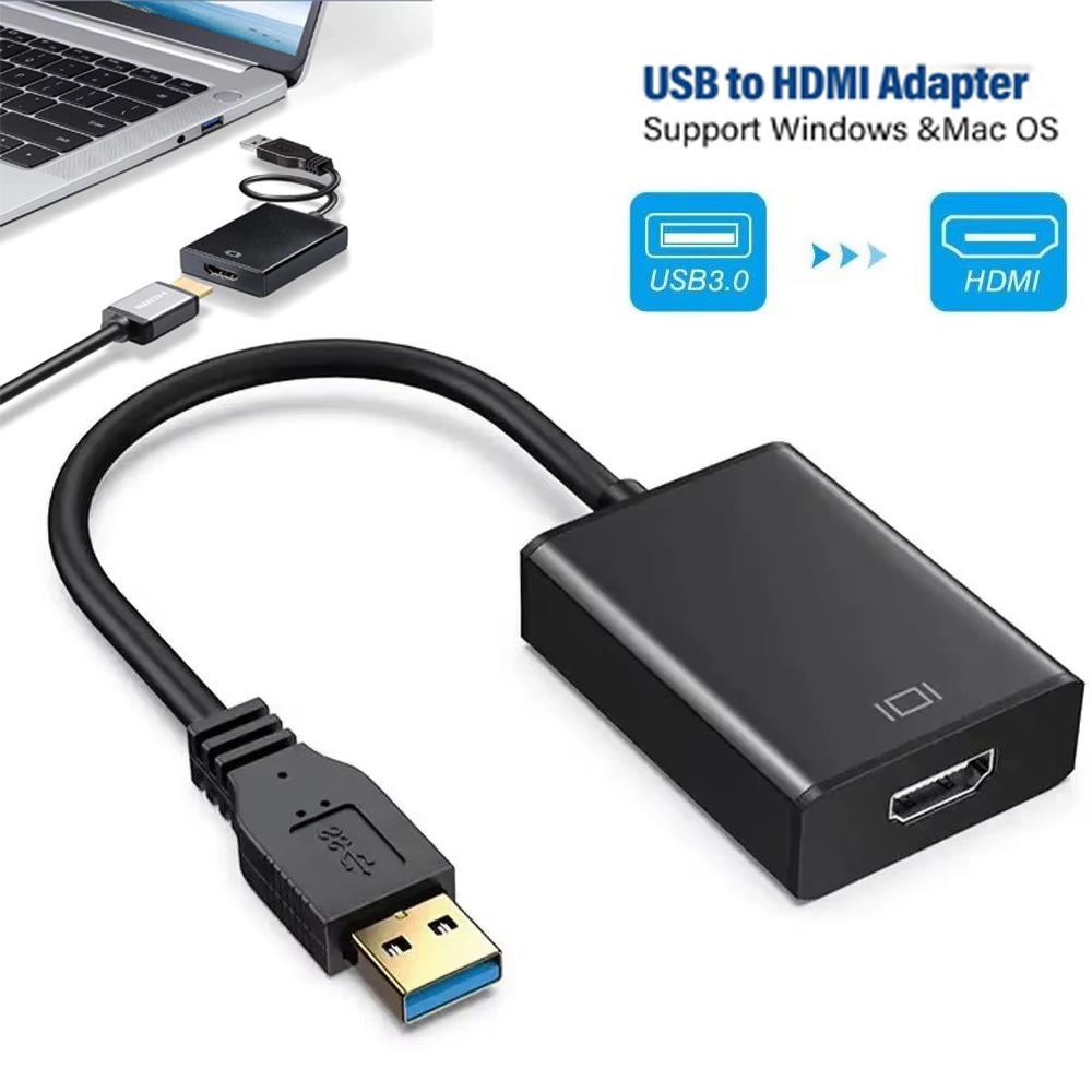 อะแดปเตอร์ USB เป็น HDMI ความละเอียด 1080P การ์ดจอแยกสําหรับพีซี แล็ปท็อป จอ HDTV