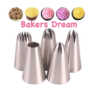 DIY เค้กไอซิ่งหัวฉีดเคล็ดลับชุด Buttercream Pastry ตกแต่ง 1M 2F 2D 6B 2A 5 ชิ้น