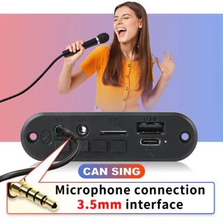 [Shopee Choice] 2*3W 6W เครื่องขยายเสียง 5V MP3 บอร์ดบลูทูธ 5.0 เสียงสเตอริโอ DIY รถ MP3 เครื่องเล่นวิทยุ FM TF USB 3.5 มม.แจ็คไมโครโฟนบันทึก Call