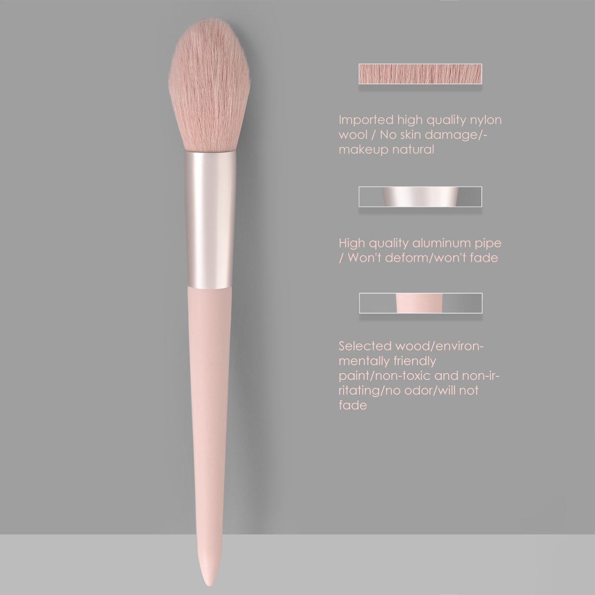 แปรงแต่งหน้า แปรงปัดแก้ม แปรงคอนทัวร์ ขนาดใหญ่ สีชมพู คุณภาพสูง FINDCOLOR