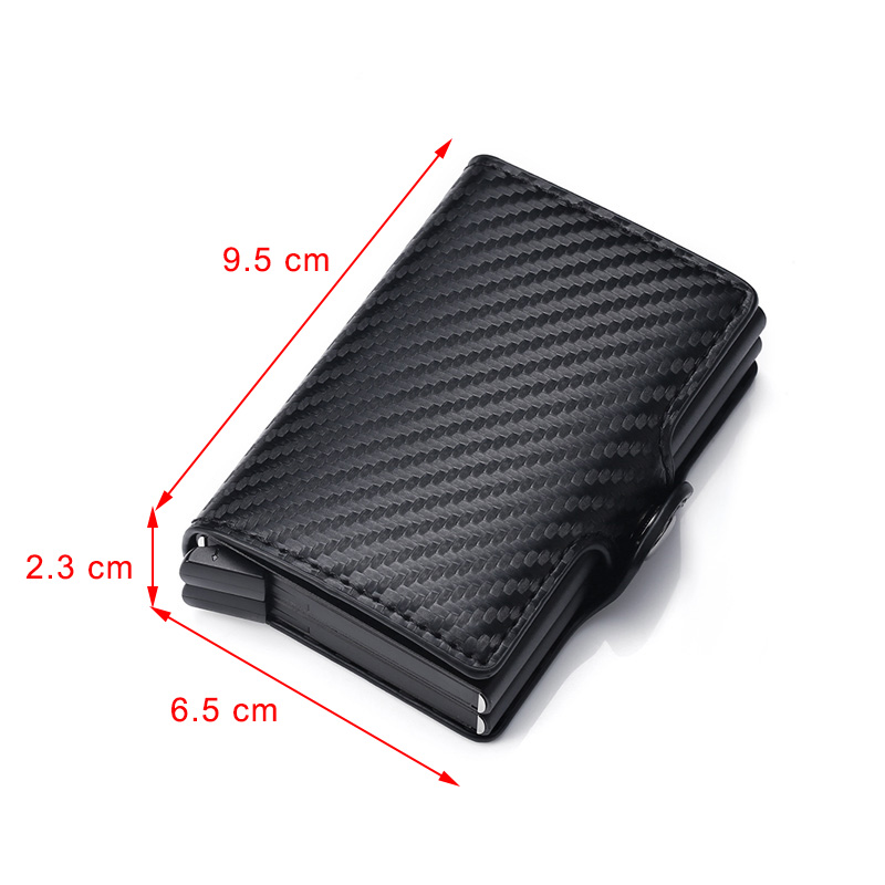 กระเป๋าสตางค์ปิดกั้น RFID Trifold | ที่ใส่บัตรหนัง PU และอะลูมิเนียมคุณภาพสูงสําหรับผู้ชาย | กระเป๋าเงินมินิมอล