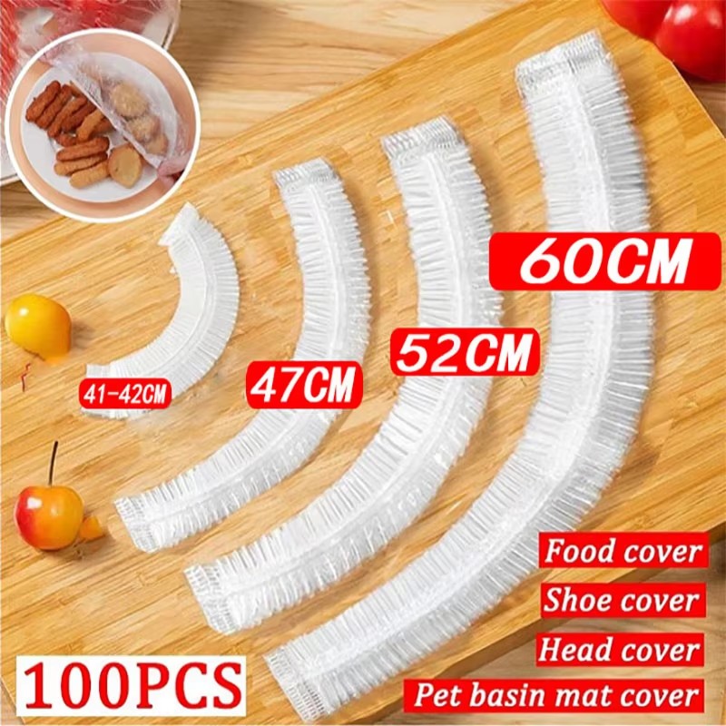 100 ชิ้นยืดหยุ่นอาหารทิ้ง BPA-Free Kitchen Wrap 42 ซม.52 ซม.เหมาะกับผักผลไม้เก็บไมโครเวฟใช้เหมาะสําหรับฤดูใบไม้ผลิ Picnic Prep