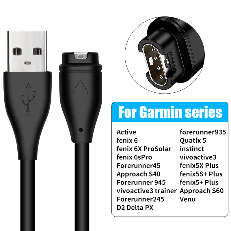 สายชาร์จ USB สําหรับ Garmin Fenix 7/7S/7X/6/6S/6X/5/5X/5S Plus, Vivoactive 3, Forerunner 945/935/245/255, แท่นชาร์จ