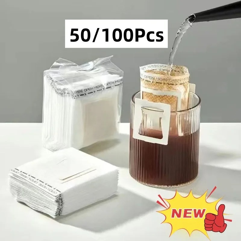 ถุงกระดาษกรองกาแฟ แบบใช้แล้วทิ้ง สําหรับชงกาแฟเอสเปรสโซ่ 50 100 ชิ้น