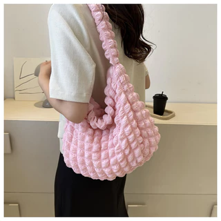 จีบเมฆกระเป๋าเกาหลีใต้วงแขนกระเป๋าแข็งไหล่ สิริ น่ารัก