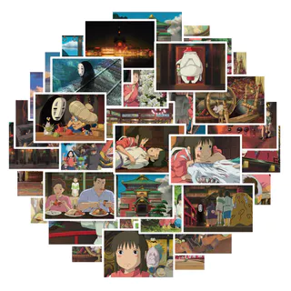 สติ๊กเกอร์อนิเมะย้อนยุค 30 ชิ้น - สติ๊กเกอร์พีวีซี Spirited Away สําหรับไดอารี่ DIY สมุดภาพ ตกแต่งถ้วย