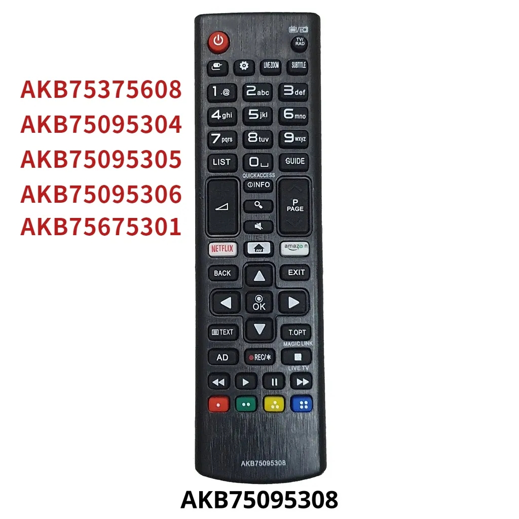 Lg Smart TV AKB75095308 รีโมตคอนโทรล พร้อม Netflix Prime Video แบบเปลี่ยน AKB75675301Akb75095308Akb75675311...