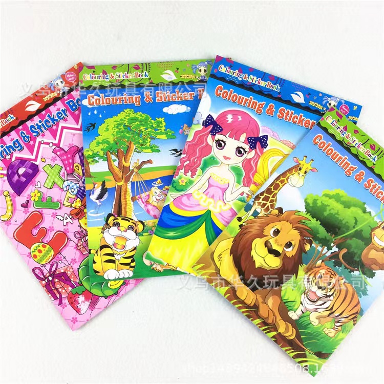 สมุดระบายสี สติกเกอร์ ลายการ์ตูน ขนาดเล็ก DIY สําหรับเด็ก