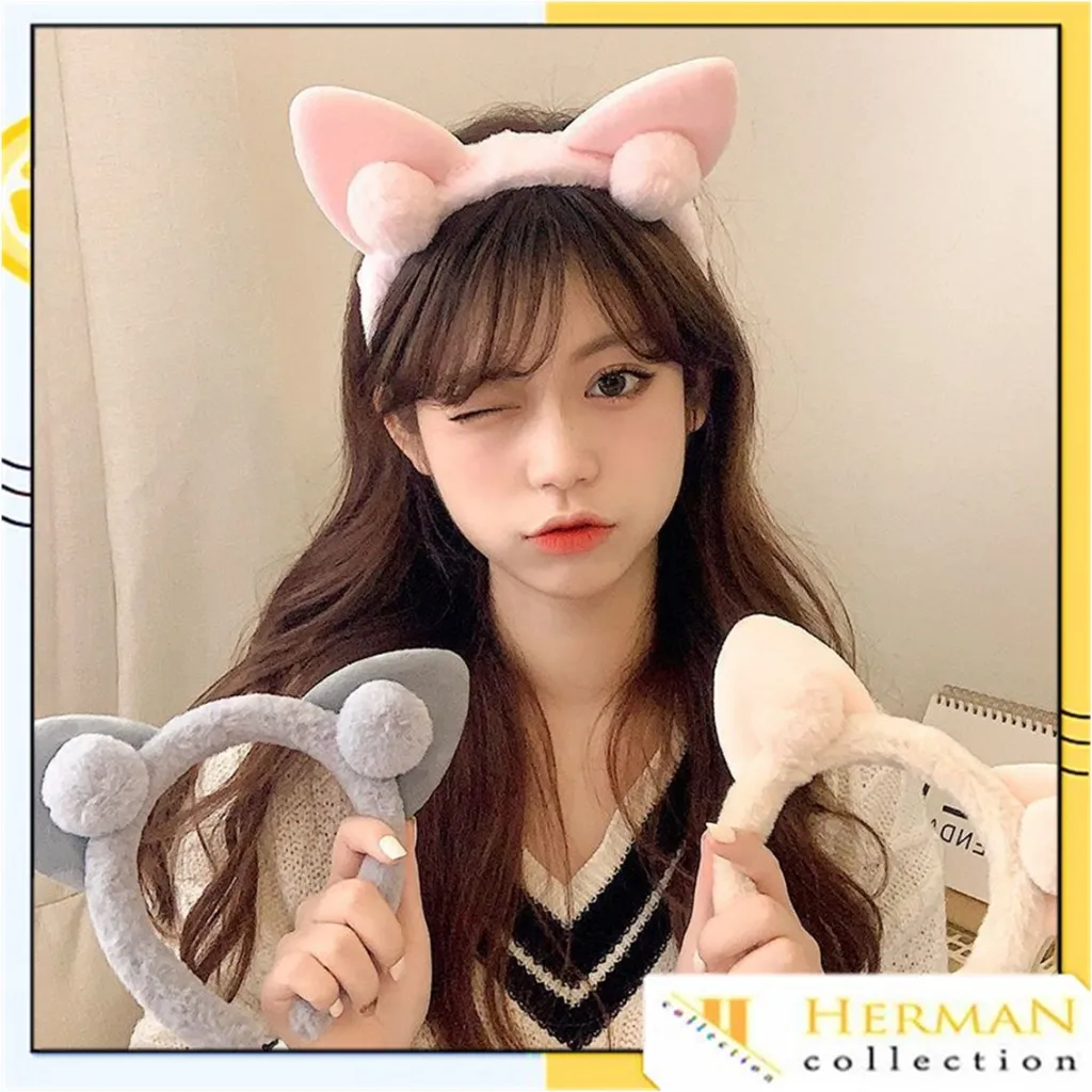 ที่คาดผม แต่งหูแมวน่ารัก เหมาะกับฤดูใบไม้ร่วง และฤดูหนาว สําหรับผู้หญิง