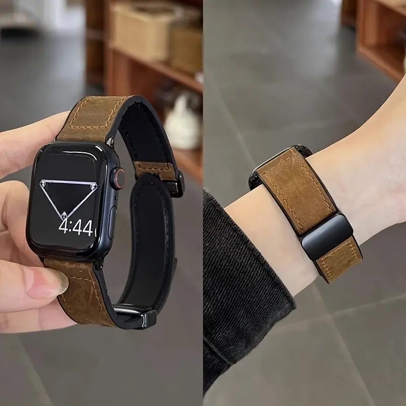 สายนาฬิกาข้อมือ ซิลิกาเจล หนังวัวแท้ สไตล์คลาสสิก สําหรับ Apple Watch Series 1 2 3 4 5 SE 6 7 8 Ultra s9 Ultra2
