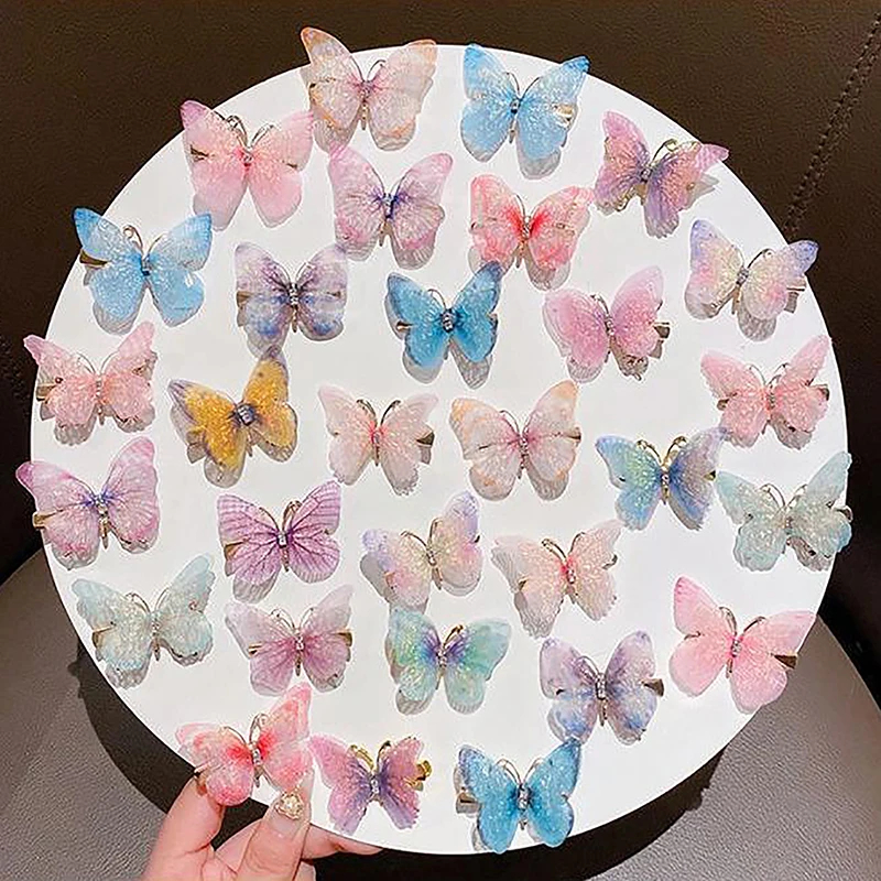 สุ ่ มคลิปผีเสื ้ อที ่ มีสีสันสําหรับเด ็ กผู ้ หญิงและผู ้ หญิงคลิปผม,คลิป,คลิปเครื ่ องประดับผมหวาน,Rainbow Headwear,Fashion อุปกรณ ์ เสริม
