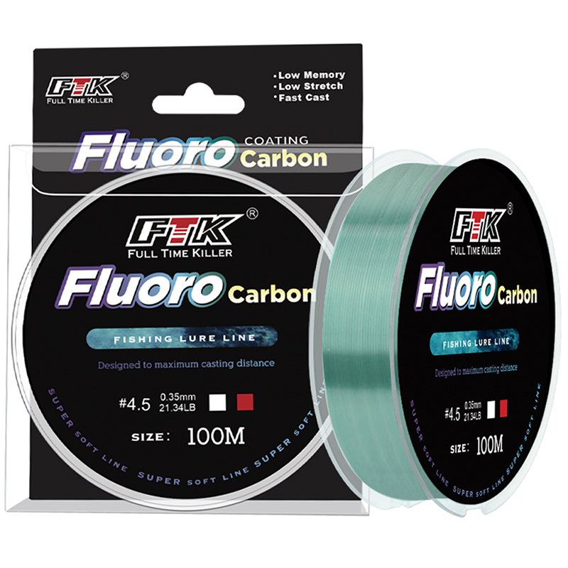 สายคาร์บอนไฟเบอร์ เคลือบฟลูออโรคาร์บอน 4.136LB-34.32LB ยาว 100 ม. สีเขียว สําหรับตกปลาคาร์พ