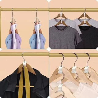 ตะขอเชื่อมต่อไม้แขวนเสื้อพลาสติก 60 ชิ้น สามารถวางซ้อนกันได้ ประหยัดพื้นที่ ใช้งานได้หลากหลาย เหมาะสำหรับแขวนเสื้อผ้า
