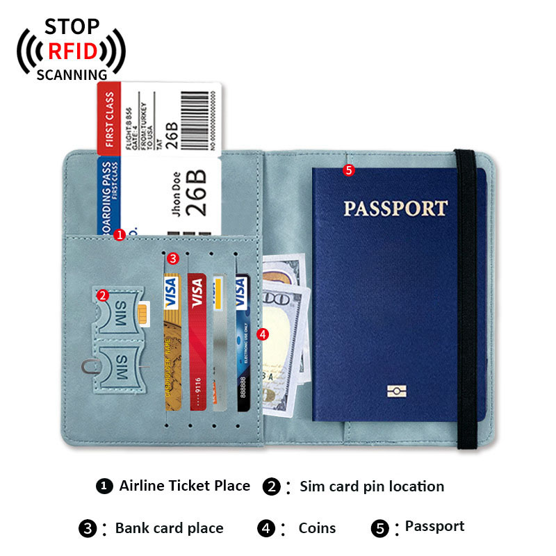 พรีเมี่ยมหนังผู้ถือหนังสือเดินทางครอบคลุมกรณี,กันน้ํา Rfid ปิดกั้นกระเป๋าสตางค์เดินทางผู้ถือหนังสือเดินทางที่มีผู้ถือปากกาน่ารักหนังสือเดินทางสําหรับผ/ผู้ช