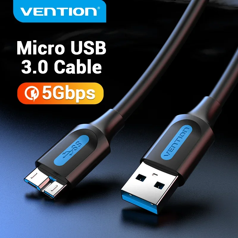 Vention Micro USB 3.0 สายเคเบิล 3A ชาร์จเร็ว สายเคเบิลข้อมูล โทรศัพท์มือถือ สําหรับ Samsung Note 3 S5 Toshiba Sony Micro B Cable