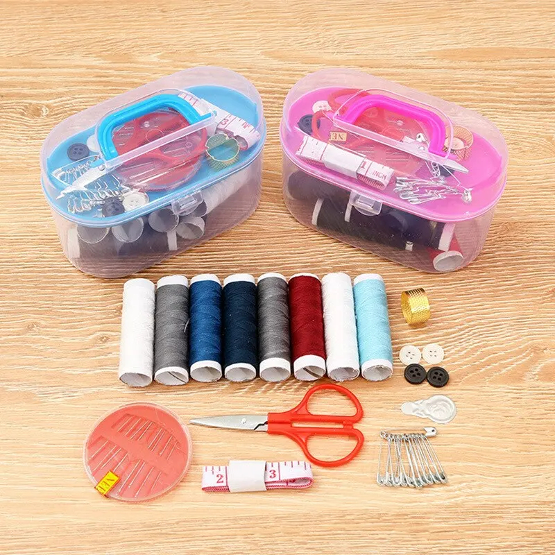 ชุดเข็มเย็บผ้า เข็มถักนิตติ้ง ด้าย ปลอกคอ สําหรับงานหัตถกรรม DIY 1 ชุด