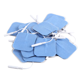 3 สีแผ่นอิเล็กโทรด 5x5 ซม.ผ้าไม่ทอประเภทเข็มพร้อมหางสําหรับเครื่องนวดบําบัด TENS