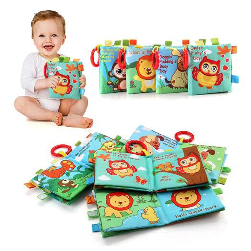 Coolplay หนังสือผ้า รูปสัตว์ มีกระดิ่ง มีเสียงดนตรี ของเล่นเสริมการเรียนรู้เด็ก