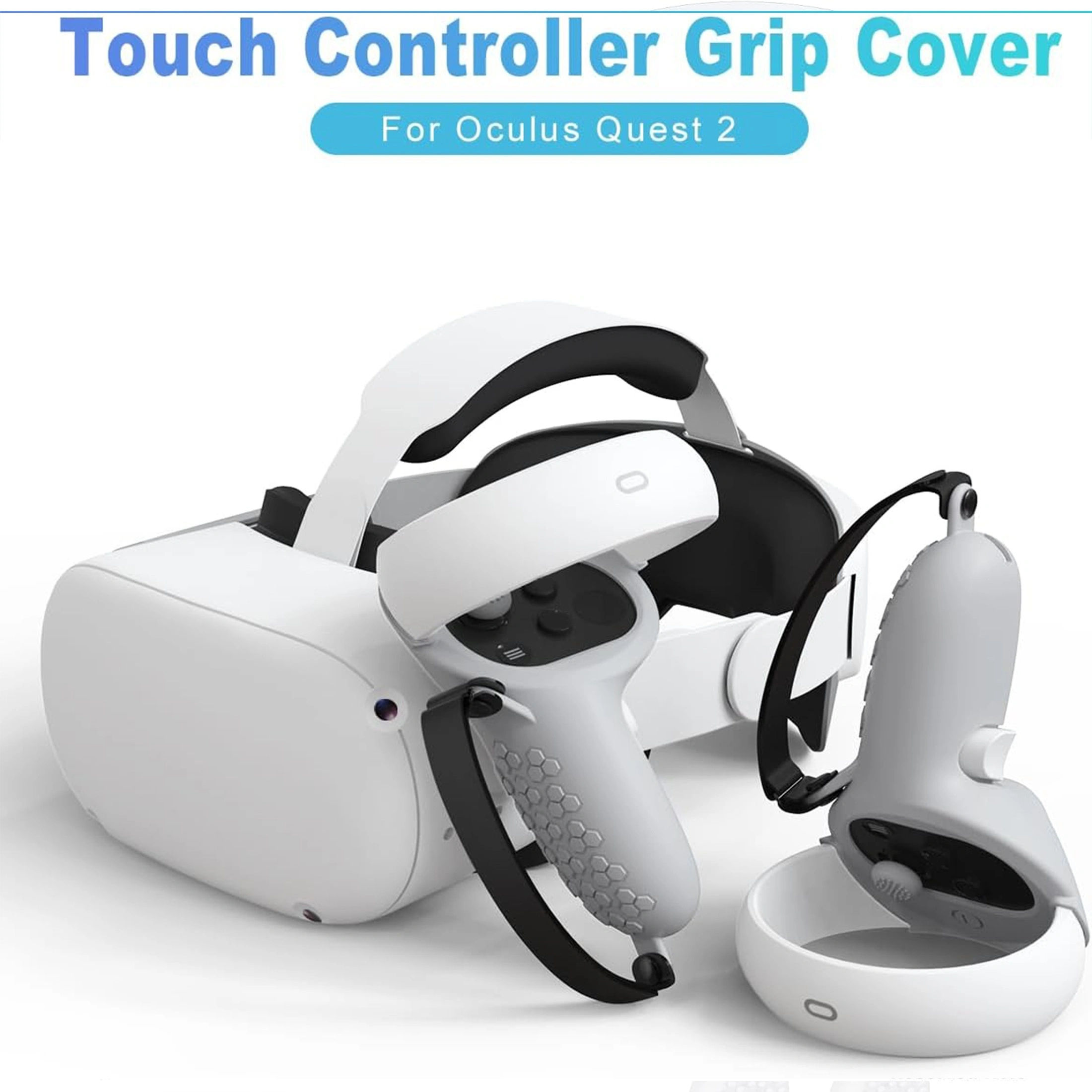 ปลอกหุ้มจอยสติ๊ก กันลื่น สีเทา สําหรับ Oculus Meta Quest 2 VR Touch 1 คู่