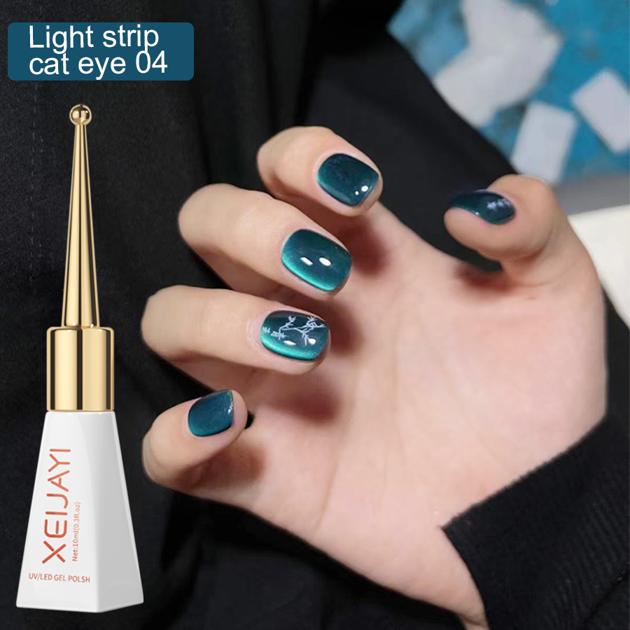 Xeijayi 1 PC 10Ml Glitter Turquoise CAT EYE Magnetic GEL เล็บ Polish Soak Off UV LED โคมไฟเล็บของขวัญผู้หญิง