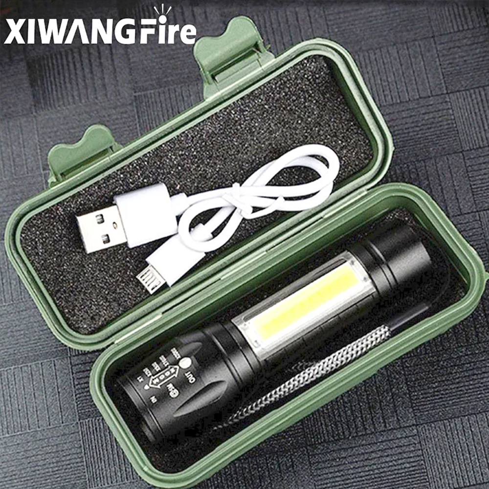 Xiwagnfire ไฟฉายซูม XP-G Q5 แบบพกพา พร้อมไฟ 3 วิธี ขนาดเล็ก สําหรับตั้งแคมป์