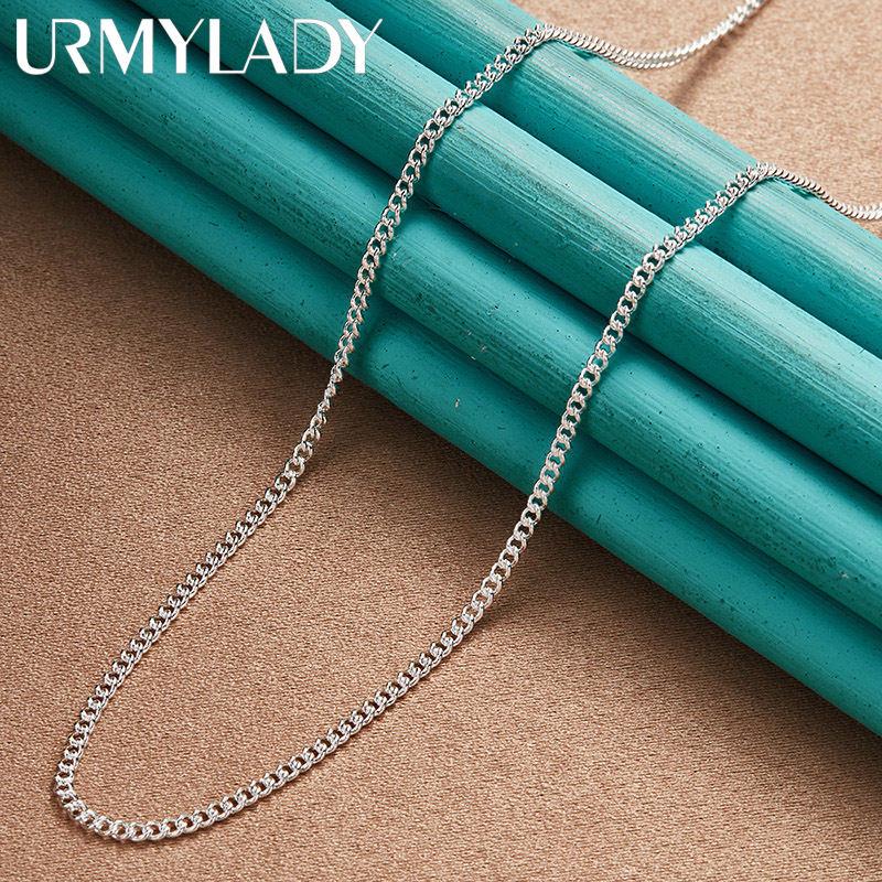 Urmylady สร้อยคอโซ่เงินแท้ 925 2 มม. โอเชน 16 18 20 22 24 26 28 30 นิ้ว เครื่องประดับแฟชั่น สําหรับผู้หญิง ผู้ชาย ปาร์ตี้ ของขวัญ