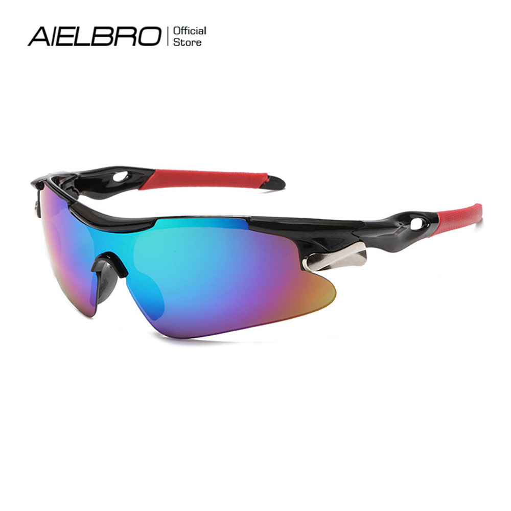 แว่นกันแดด AIELBRO UV400 สําหรับปั่นจักรยาน แว่นตาขี่จักรยาน แว่นกันลมสําหรับกีฬากลางแจ้ง เสือภูเขา