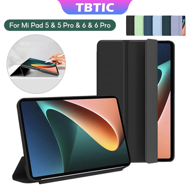 Tbtic PU หนังสมาร์ทสำหรับ Mi Pad 5 Pro แท็บเล็ตสำหรับ Xiao Mi Mi Pad 6 6Pro กรณี Funda Auto Wake Up แม่เหล็กสนับสนุน